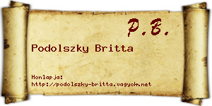 Podolszky Britta névjegykártya